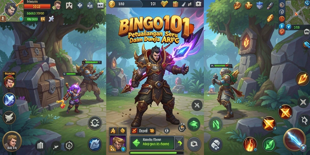 Tampilan aksi seru dalam permainan ARPG BINGO101.