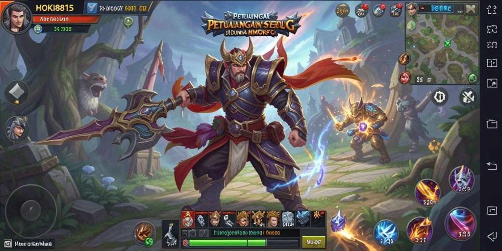Tangkapan layar HOKI8815 menunjukkan aksi petualangan yang mendebarkan di dunia MMORPG.