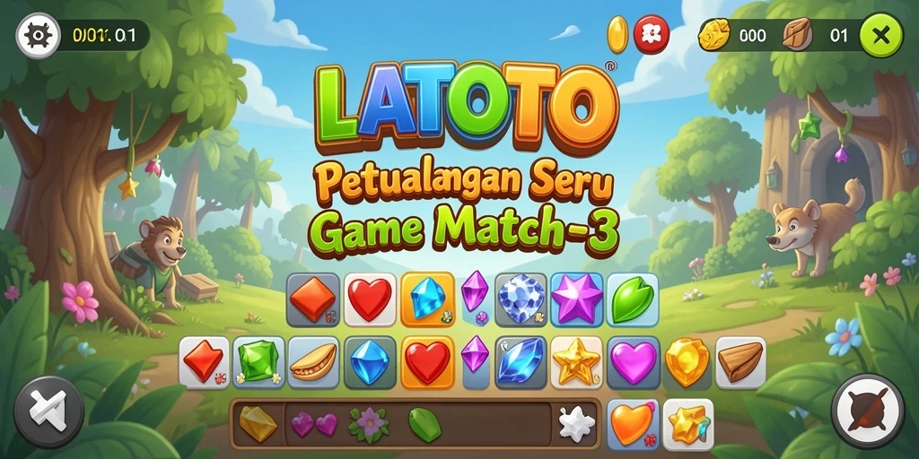 Tampilan gameplay menarik dengan karakter warna-warni dalam LATOTO.