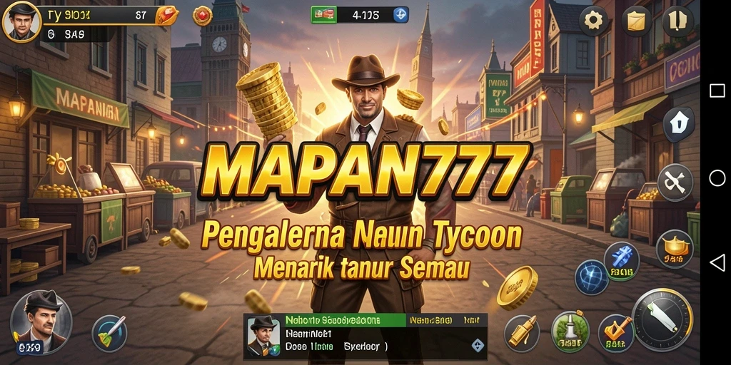 Tangkapan layar utama dari gameplay MAPAN777 yang menunjukkan aksi Tycoon.