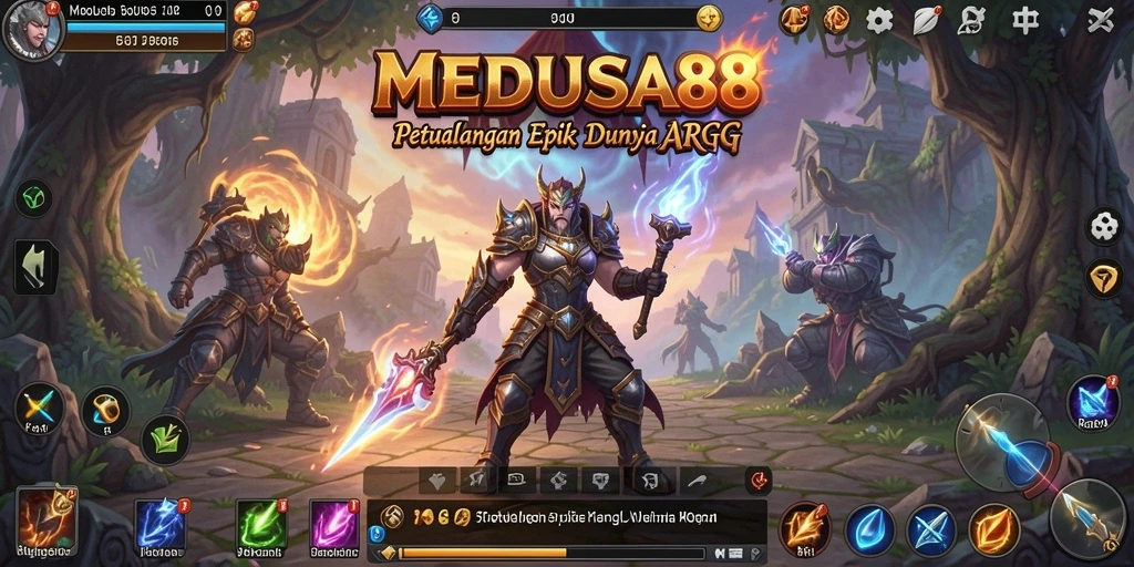 Tangkapan layar gameplay <strong>MEDUSA88</strong> menunjukkan aksi seru pertempuran ARPG.