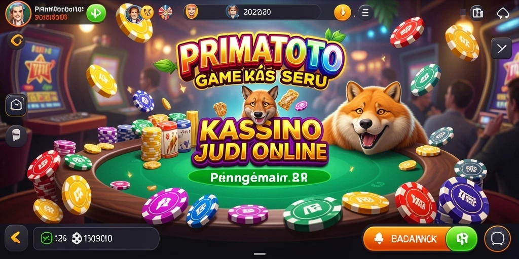 Tampilan gameplay seru dalam aplikasi PRIMATOTO yang menampilkan permainan kasino.