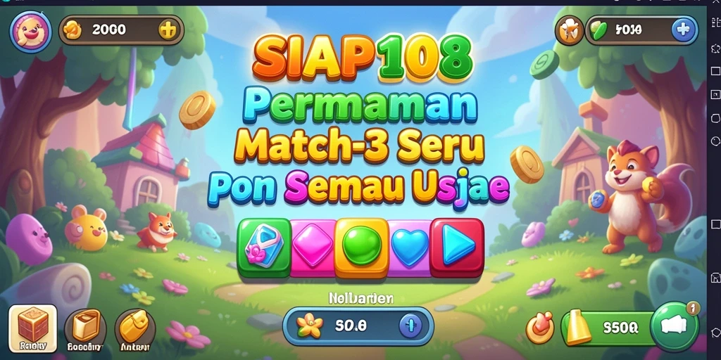 Tampilan gameplay seru dari SIAP108 dengan grafis match-3 yang menarik.