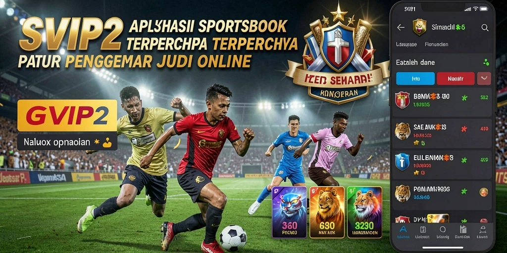 Tampilan utama aplikasi SVIP2 yang penuh aksi taruhan olahraga.