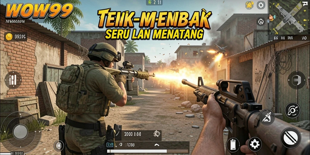 Gameplay WOW99 menampilkan aksi tembak-menembak yang intens dan mendebarkan.